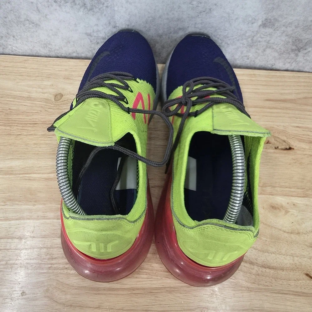 Nike Air Max 270 Flyknit Running Shoes Men 9.5 Regency Purple Volt Pink Sneakers